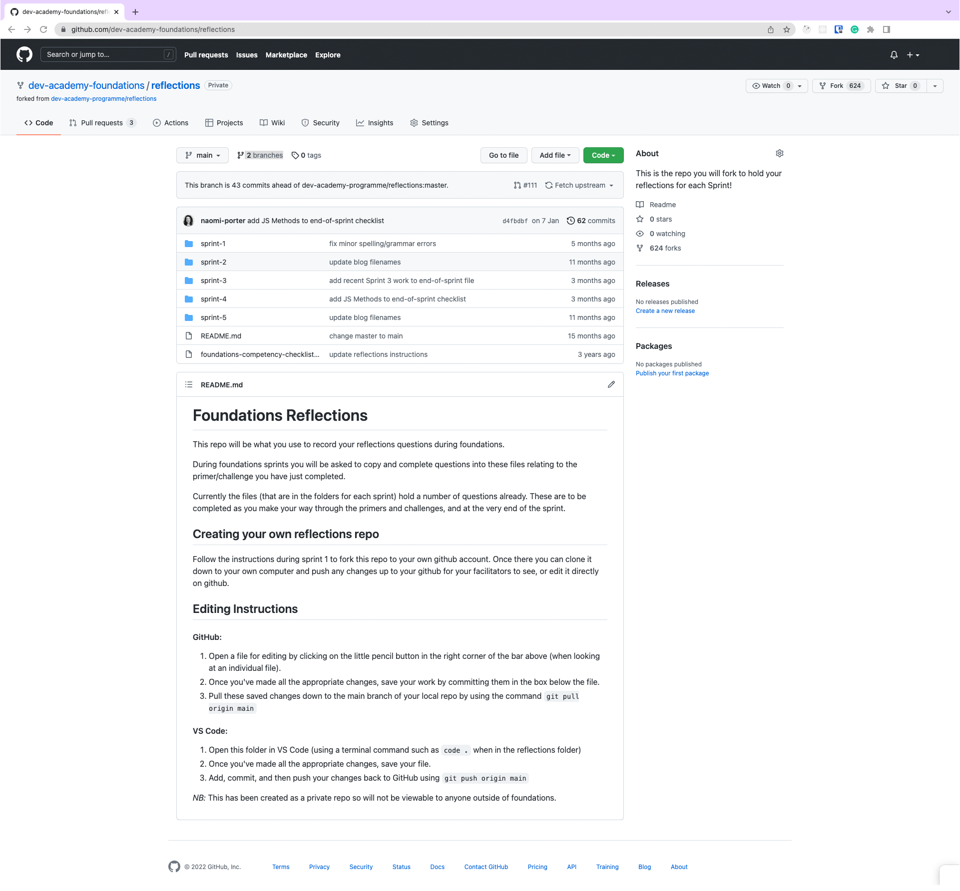 Foundations Reflections Repo ReadMe