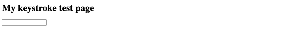 HTML page with simple text input field