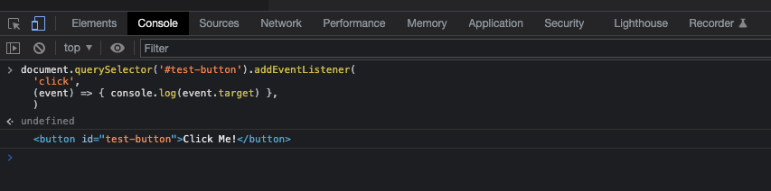 Console logging 'event.target'
